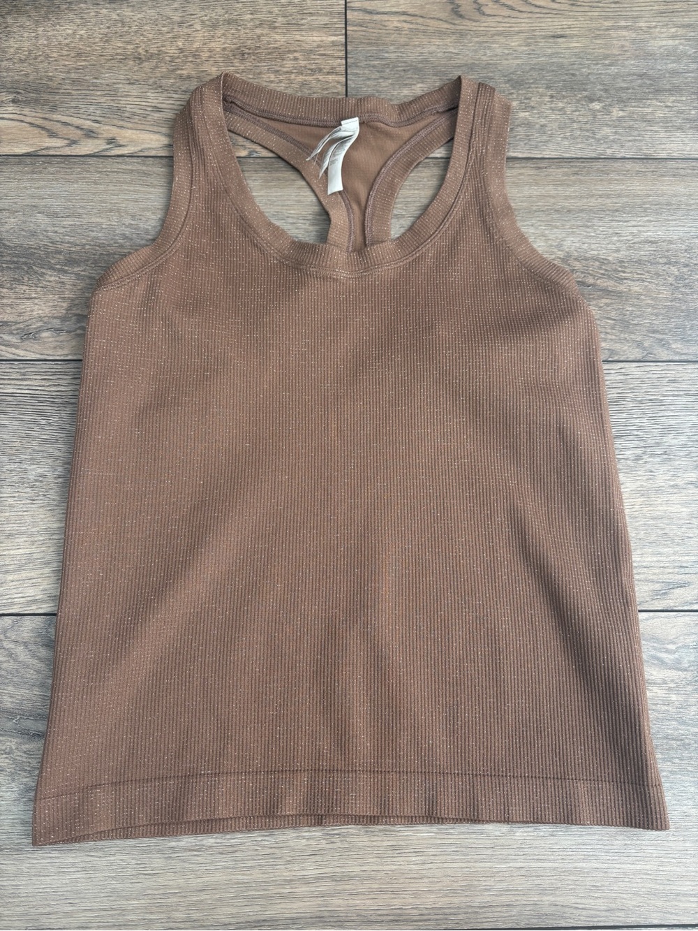 Athleta Momentum Seamless Racerback Tank Brown Shimmer Sz XS #466455